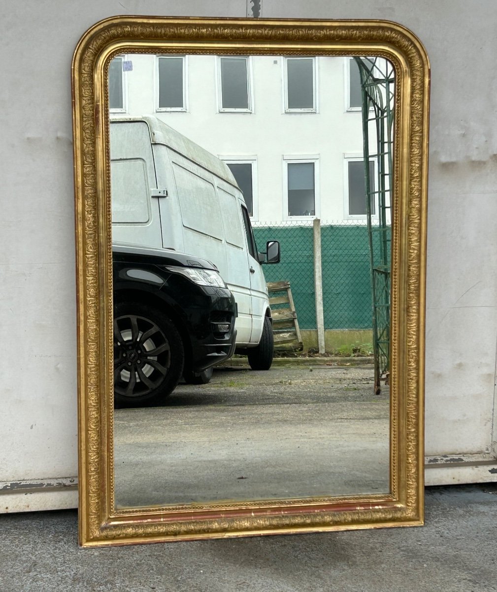 Miroir Louis Phillipe Bois Et Stuc Doré époque Fin XIXéme H 138 X L 95 Cm-photo-5