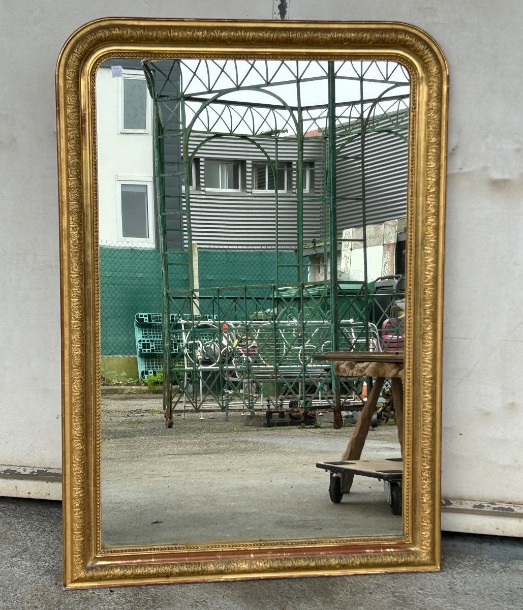 Miroir Louis Phillipe Bois Et Stuc Doré époque Fin XIXéme H 138 X L 95 Cm