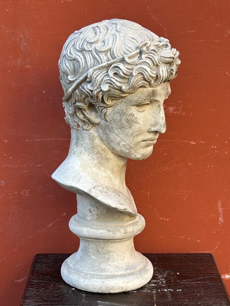 Bust Of The Athlete Of Benevent, Cast From The Louvre In Plaster, Late 19th Century - Antique -photo-1