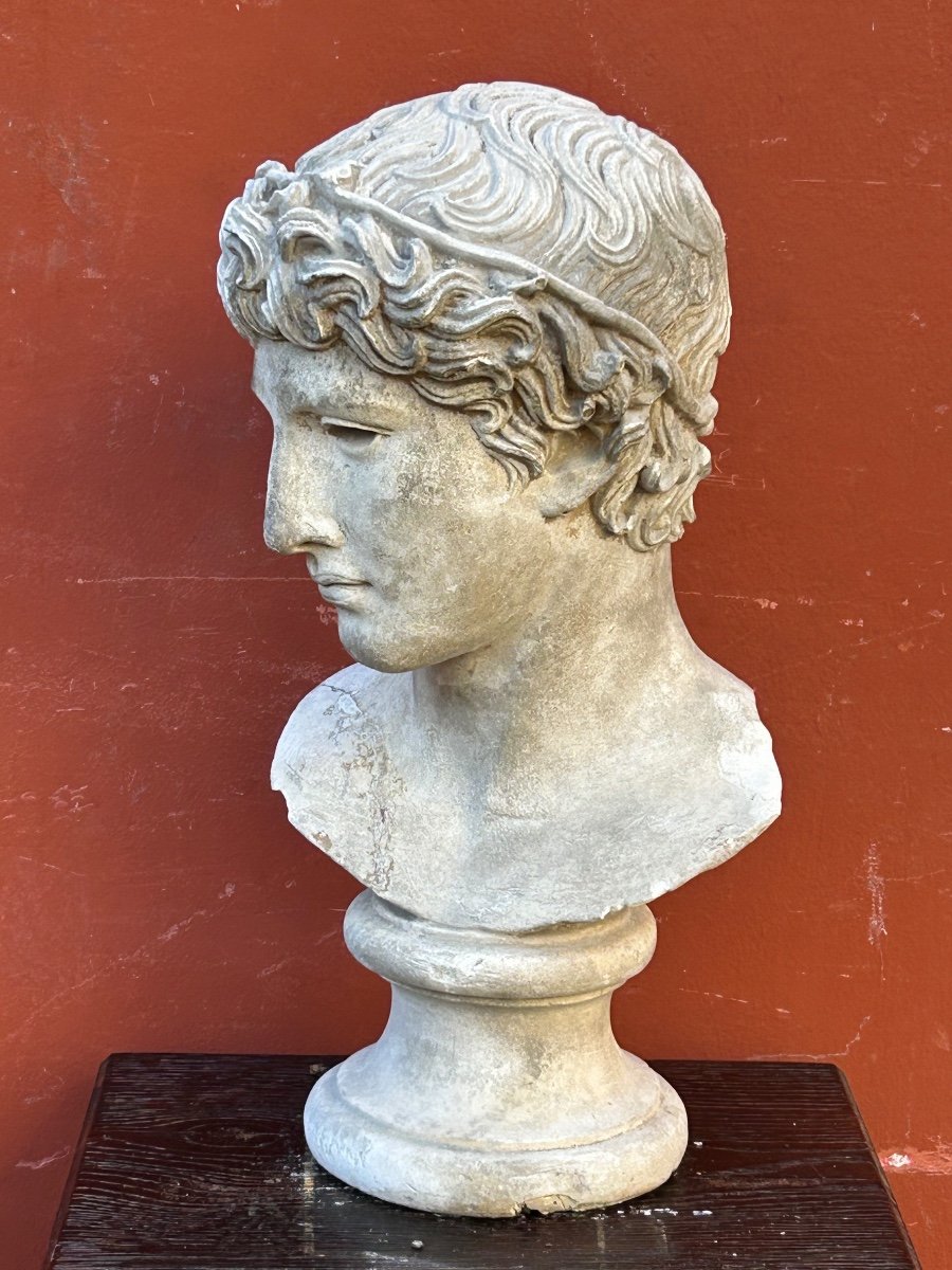 Bust Of The Athlete Of Benevent, Cast From The Louvre In Plaster, Late 19th Century - Antique -photo-6