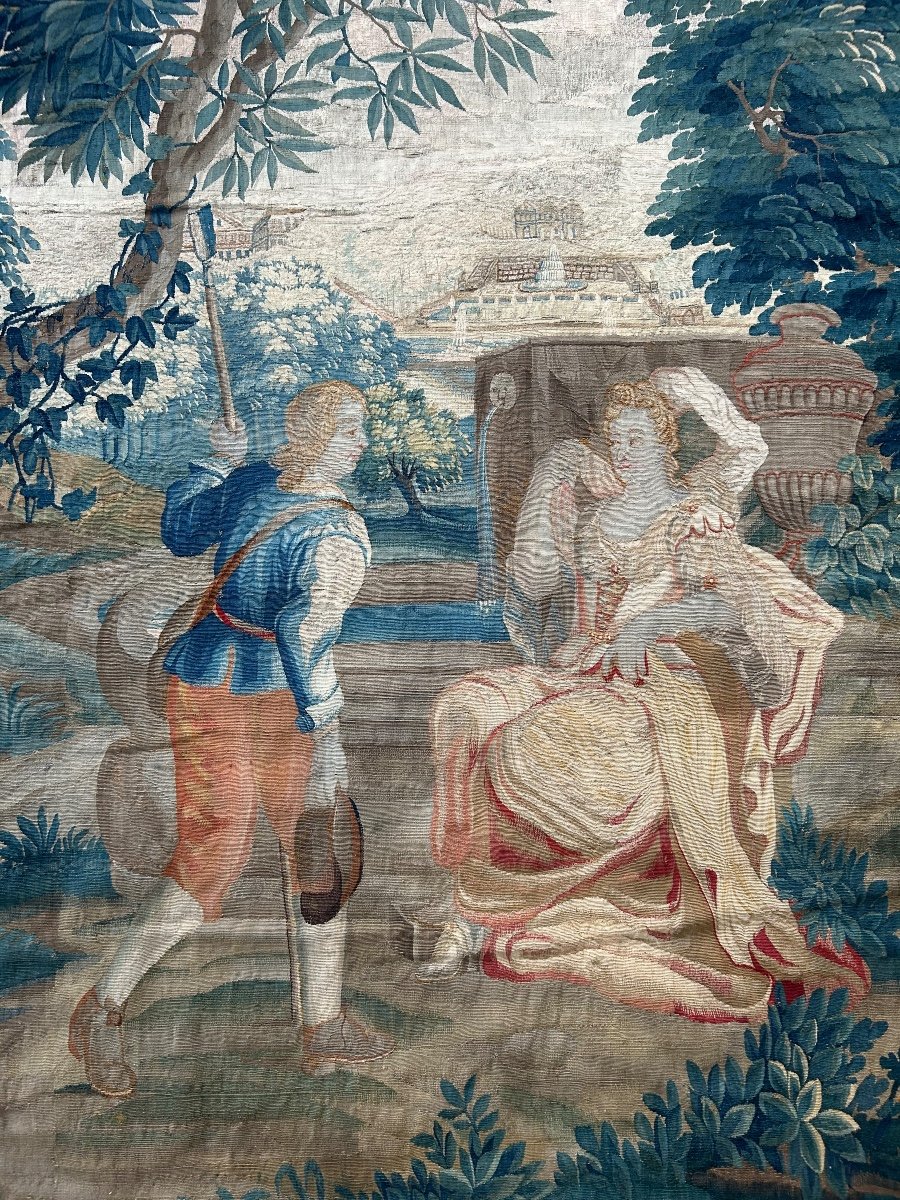 Tapisserie De La Manufacture Royale D’aubusson D’époque XVIIIème - Scène Galante.-photo-2