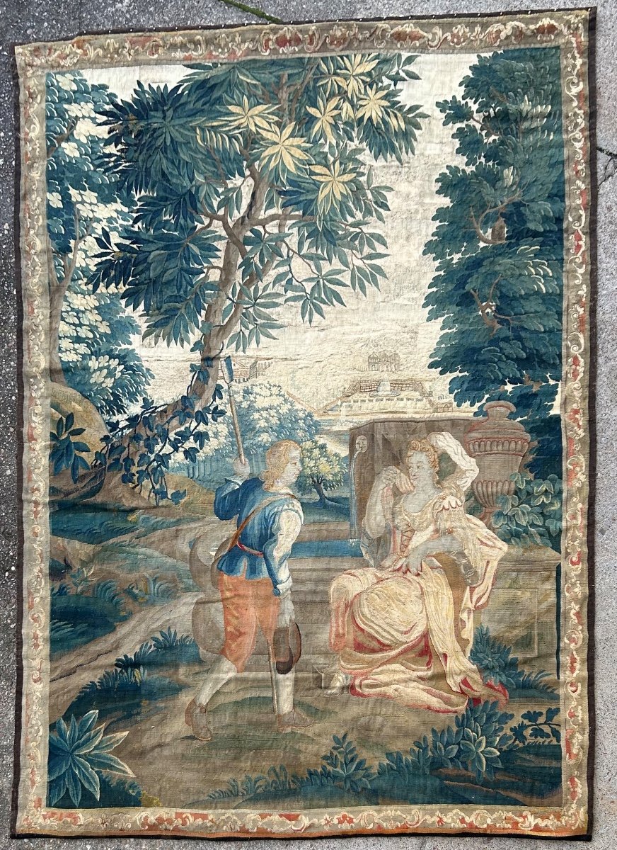 Tapisserie De La Manufacture Royale D’aubusson D’époque XVIIIème - Scène Galante.