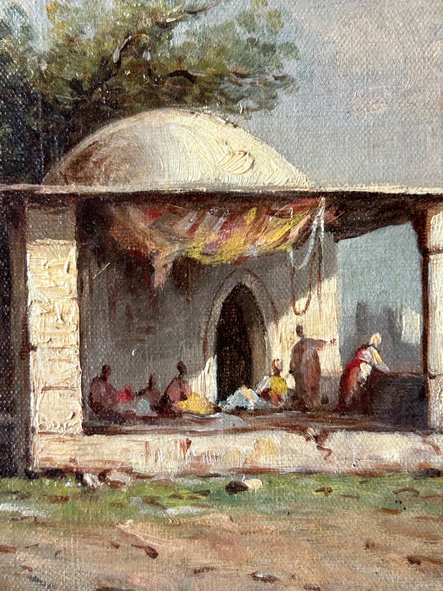 Oil On Canvas Orientalist Period Late 19th Century - Painting - Oriental Painting -photo-4