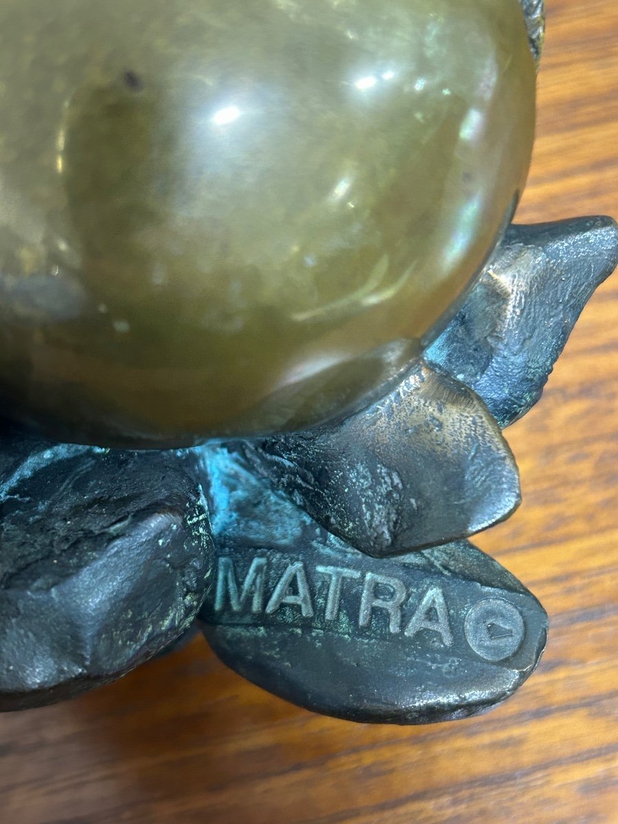 Anita Tullio (1935-2014) “matra Hatching” Bronze With Green And Gilded Patina -photo-5