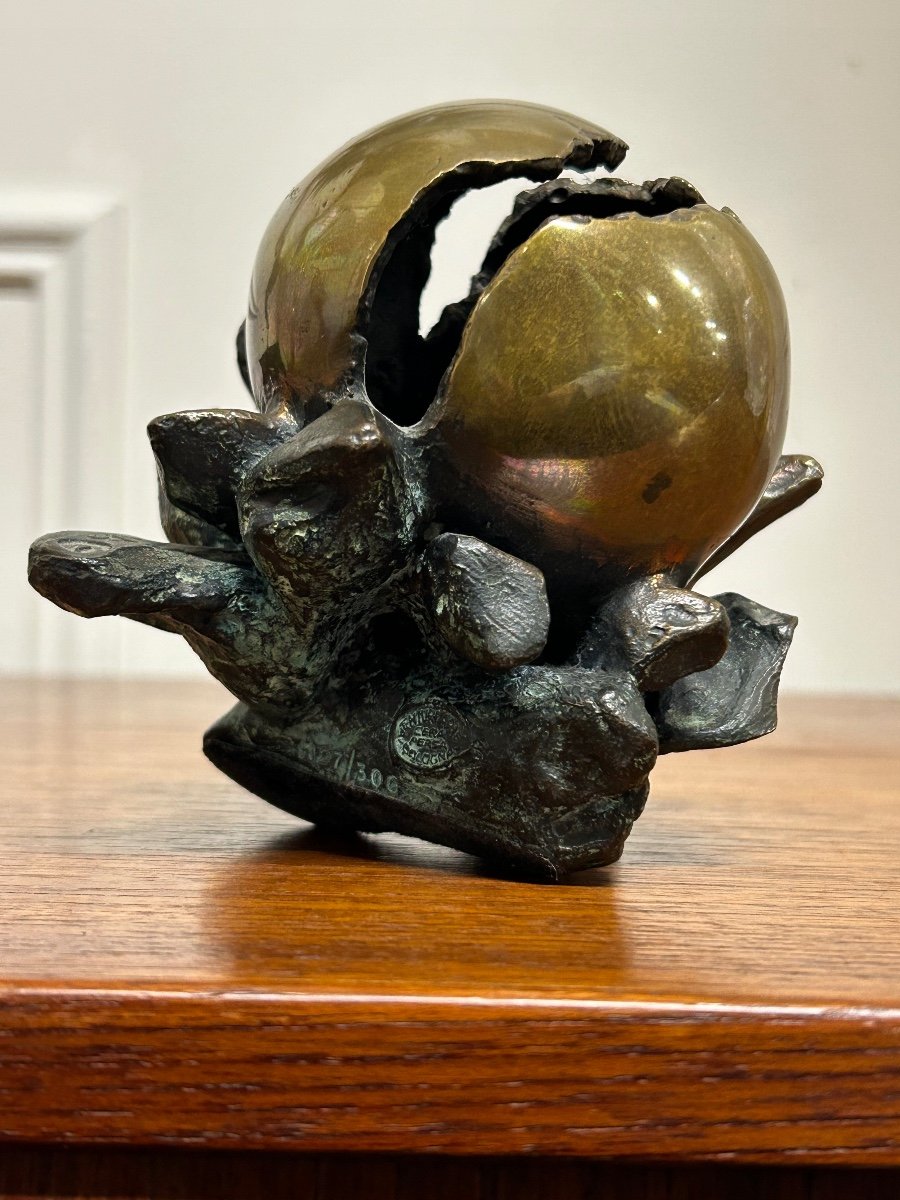 Anita Tullio (1935-2014) “matra Hatching” Bronze With Green And Gilded Patina -photo-6