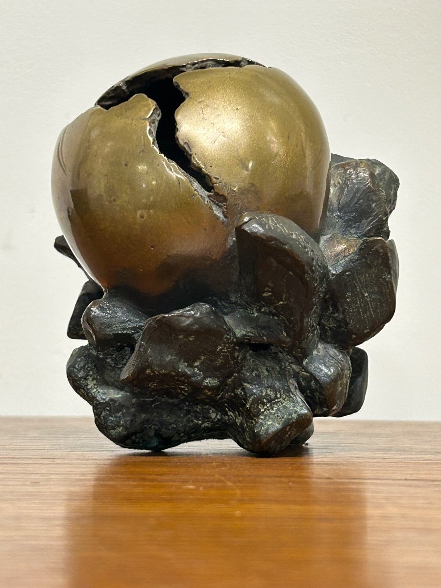 Anita Tullio (1935-2014) “matra Hatching” Bronze With Green And Gilded Patina -photo-8