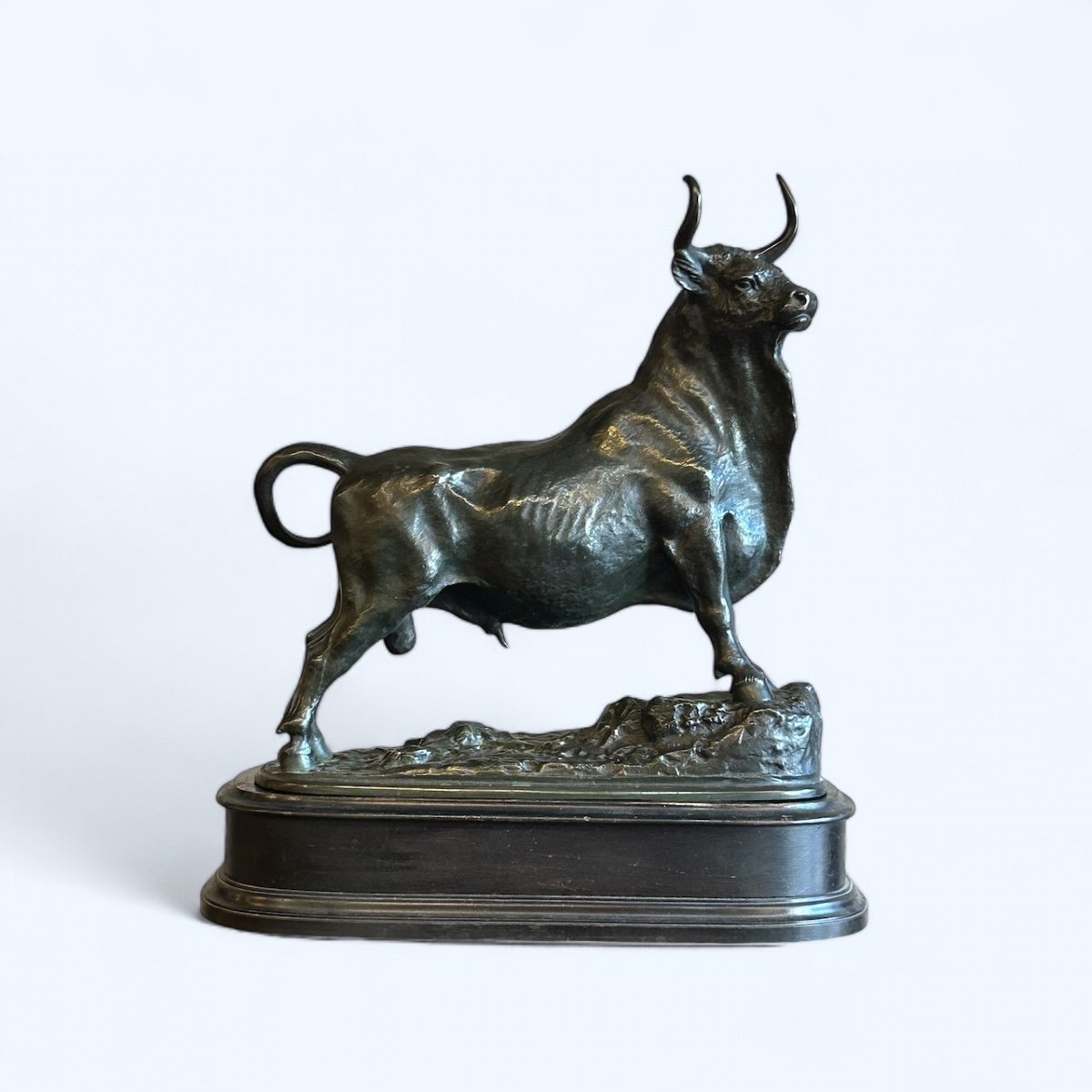 Jean-baptiste Clesinger (1814-1888) After, Bull In Bronze Cast 19th Century -photo-2