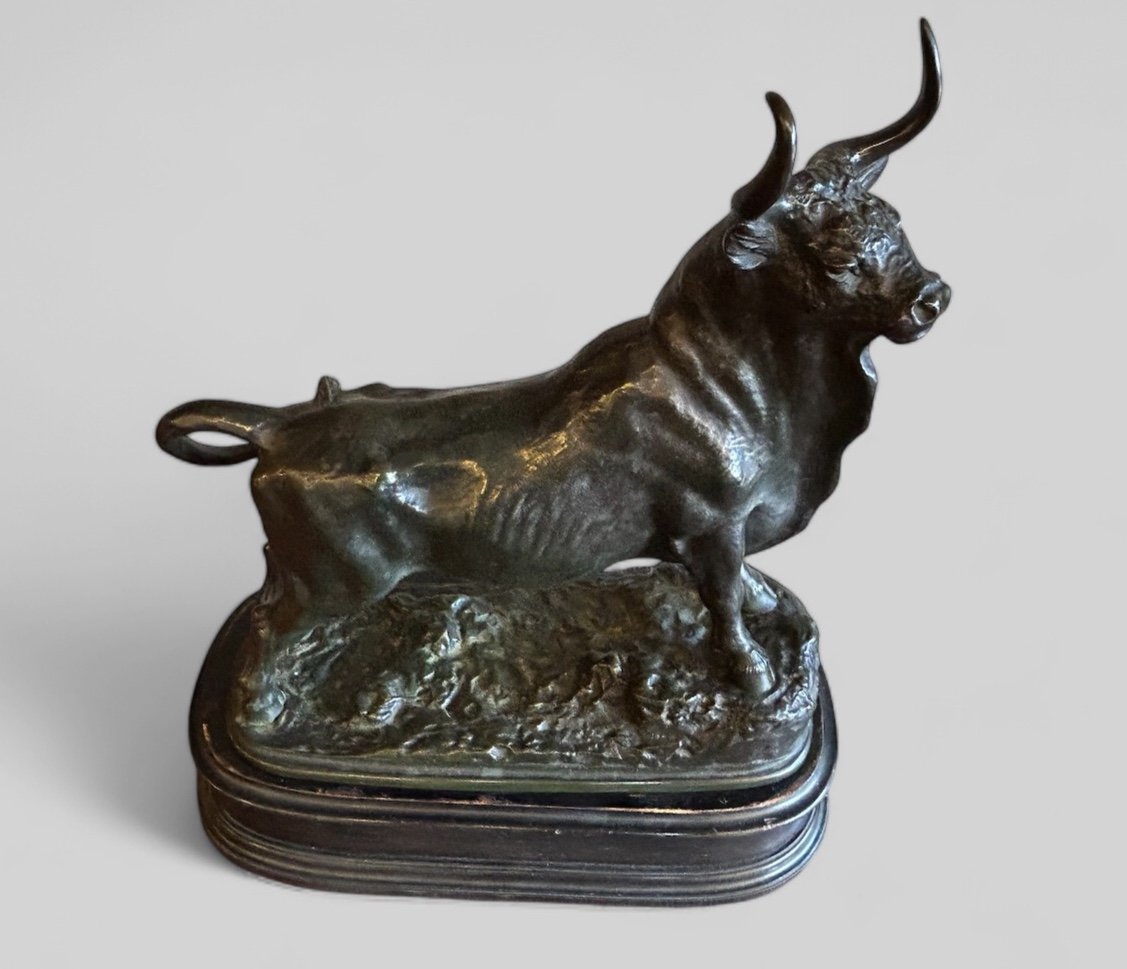 Jean-baptiste Clesinger (1814-1888) After, Bull In Bronze Cast 19th Century -photo-4