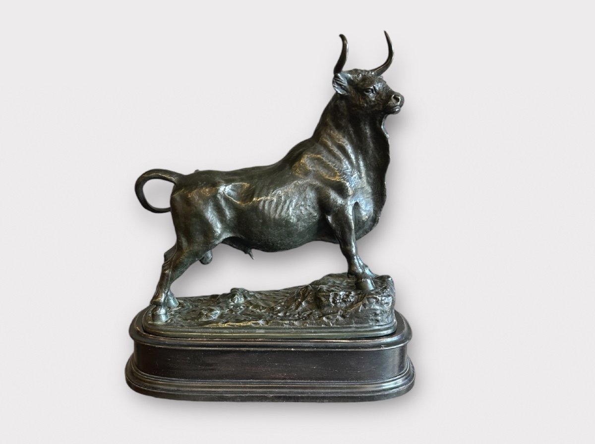 Jean-baptiste Clesinger (1814-1888) After, Bull In Bronze Cast 19th Century -photo-6