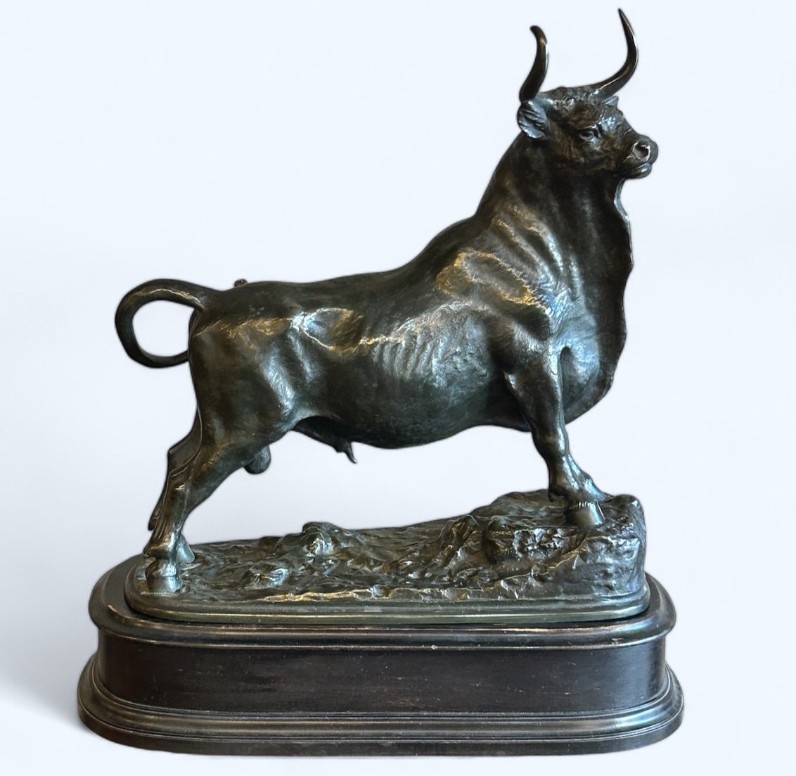 Jean-baptiste Clesinger (1814-1888) After, Bull In Bronze Cast 19th Century 