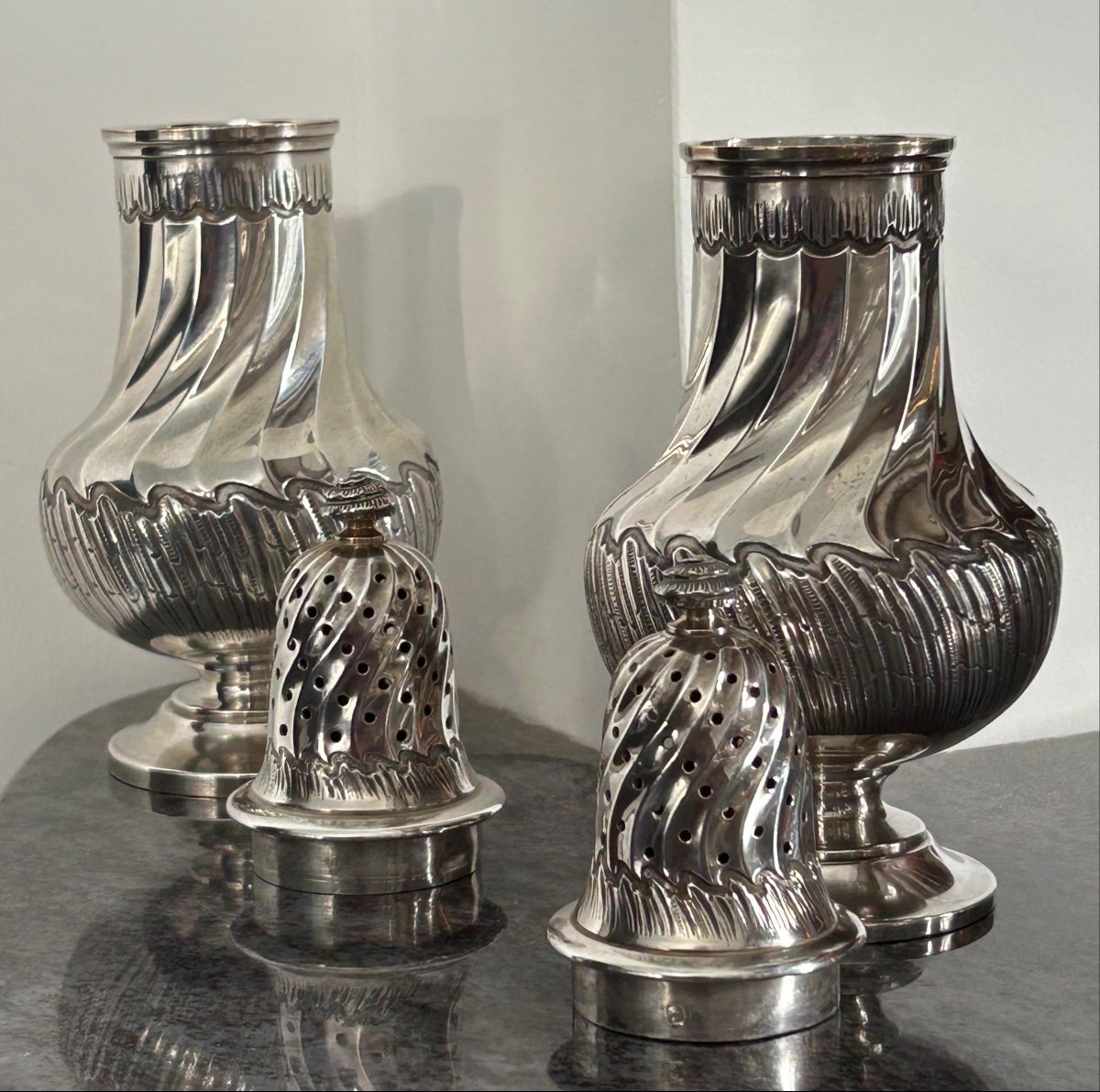 Pair Of Louis XV Sterling Silver Torso Shakers - Shaker - Bointaburet A Paris -photo-3