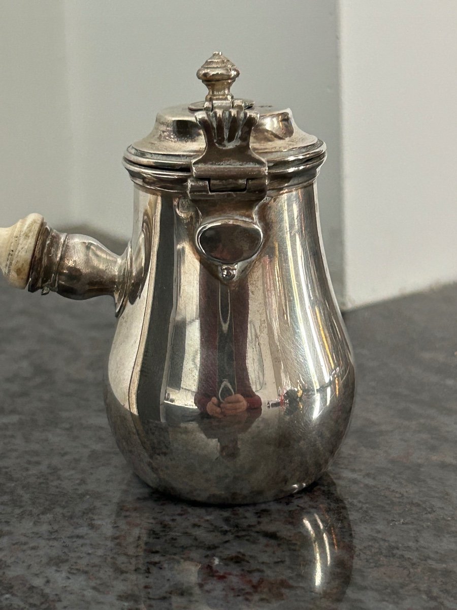 Chocolatière - Jug - Teapot - In Solid Silver End Of The 19th Century Minerve Egoiste Coffee Pot -photo-4