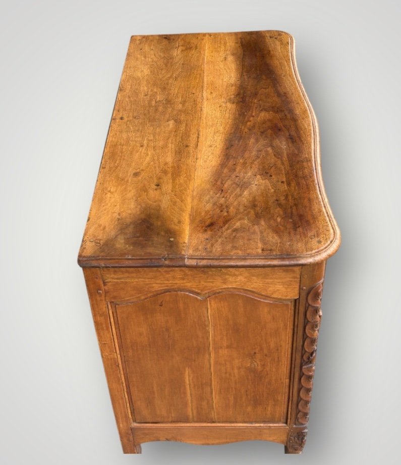 Parisian Chest Of Drawers, Louis XV Period, In Walnut, Stamped Jme P.charriere, 18th Century -photo-4