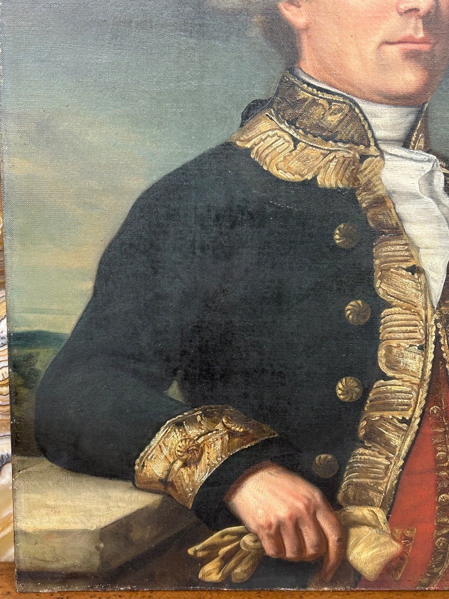 Portrait Du Général Du Teil De Beaumont (1722-1794) Huile Sur Toile Fin XVIII Ou Début XIXéme -photo-4