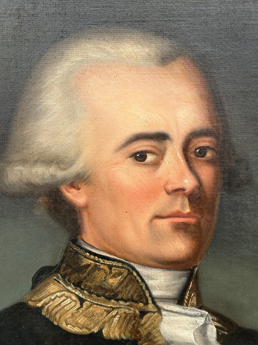 Portrait Du Général Du Teil De Beaumont (1722-1794) Huile Sur Toile Fin XVIII Ou Début XIXéme -photo-4