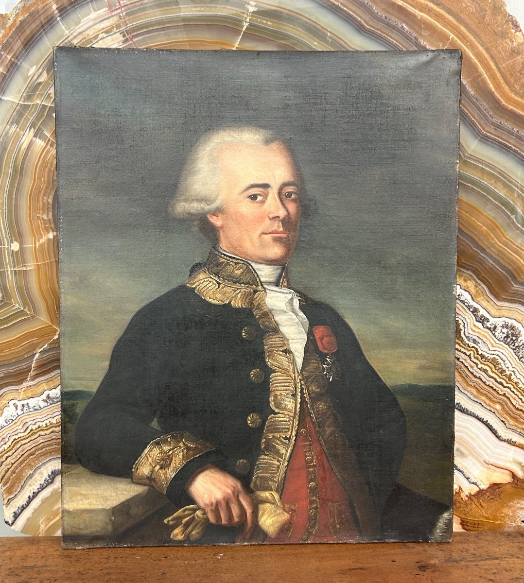 Portrait Du Général Du Teil De Beaumont (1722-1794) Huile Sur Toile Fin XVIII Ou Début XIXéme -photo-6