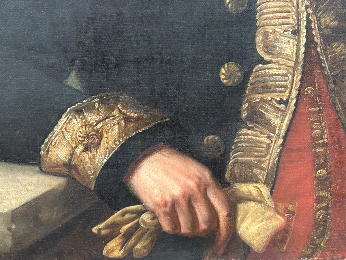 Portrait Du Général Du Teil De Beaumont (1722-1794) Huile Sur Toile Fin XVIII Ou Début XIXéme -photo-7