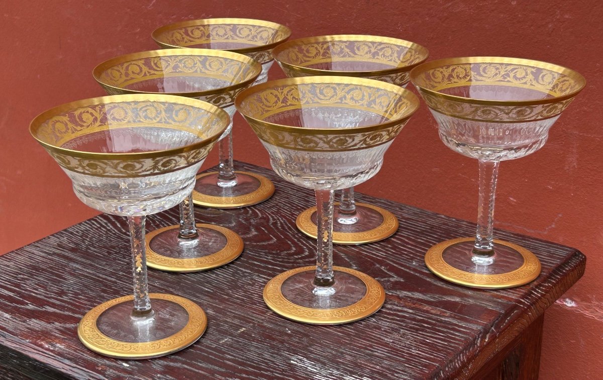 Thistle Six Saint Louis Crystal Champagne Coupes -photo-3