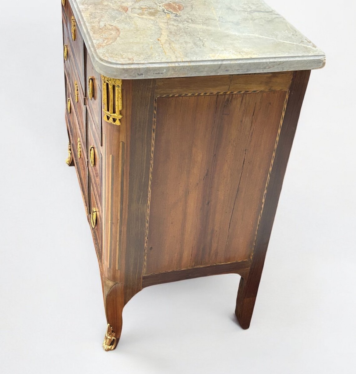 Transition Period Chest Of Drawers In Marquetry Stamped L Boudin (1735-1804)-photo-1