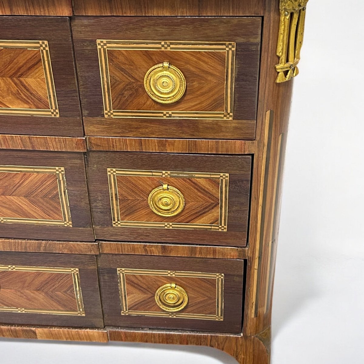 Transition Period Chest Of Drawers In Marquetry Stamped L Boudin (1735-1804)-photo-6