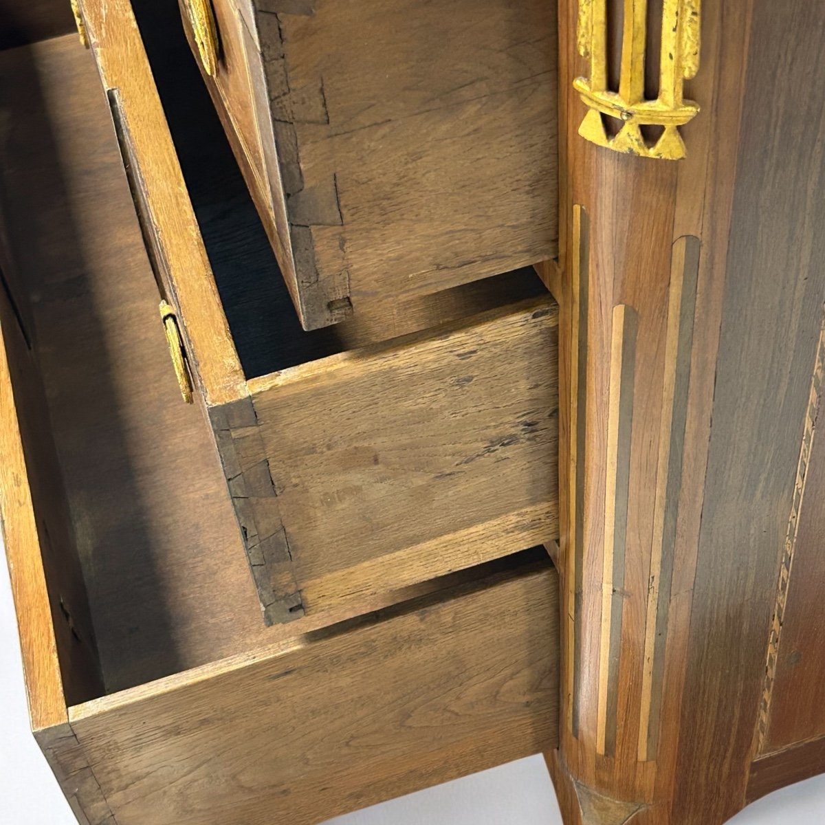 Transition Period Chest Of Drawers In Marquetry Stamped L Boudin (1735-1804)-photo-7