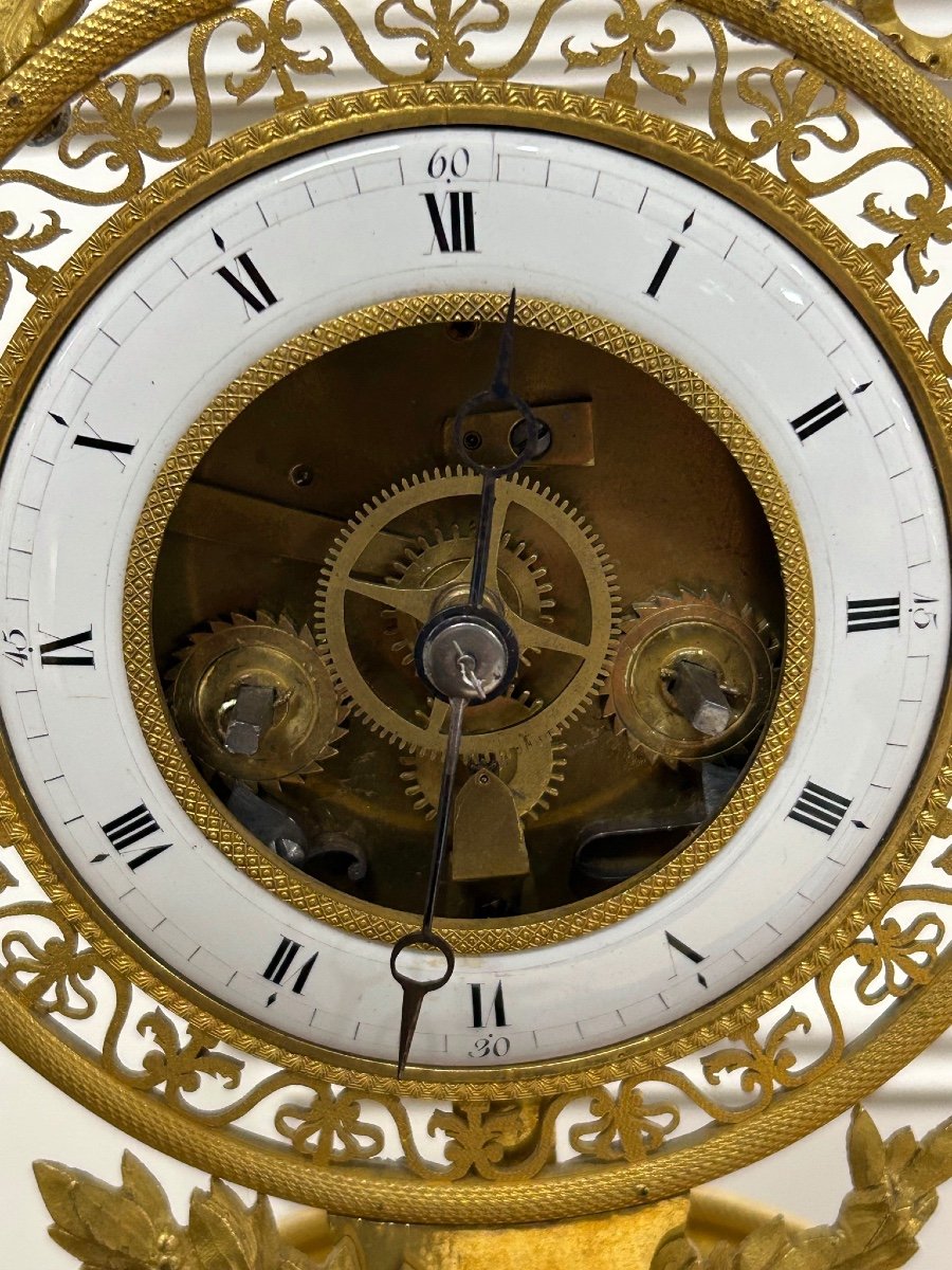 Directoire Period Arch Skeleton Clock In Gilt Bronze - Empire-photo-1