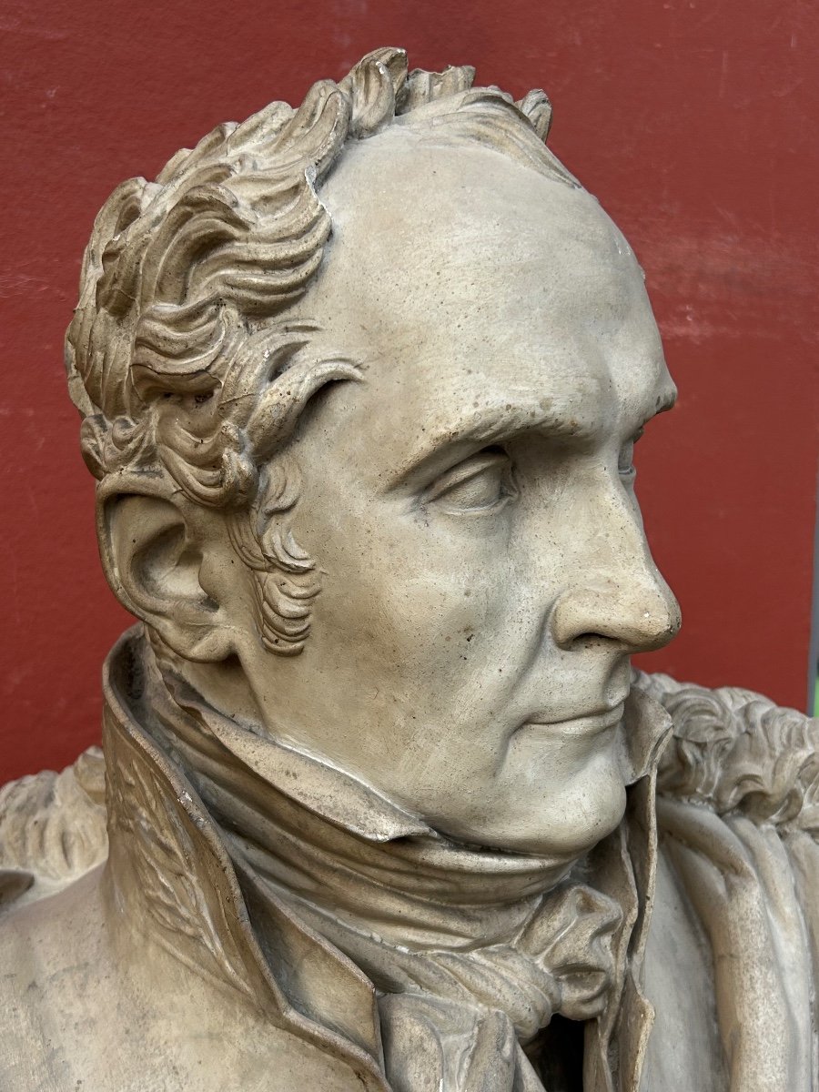 Important Bust Of Pierre Casimir Perier Sculpted By Dominique Maggesi - Empire Plaster-photo-4