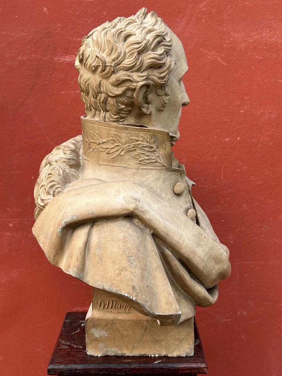 Important Bust Of Pierre Casimir Perier Sculpted By Dominique Maggesi - Empire Plaster-photo-2