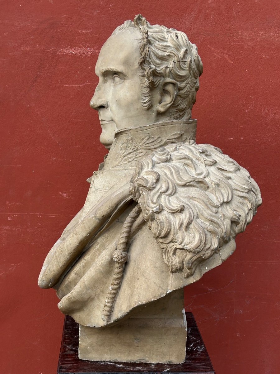 Important Bust Of Pierre Casimir Perier Sculpted By Dominique Maggesi - Empire Plaster-photo-5