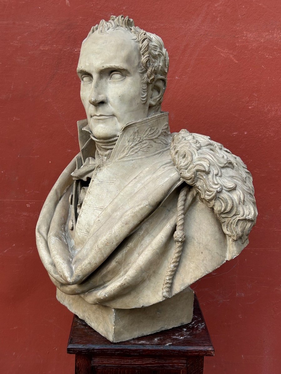 Important Bust Of Pierre Casimir Perier Sculpted By Dominique Maggesi - Empire Plaster-photo-6