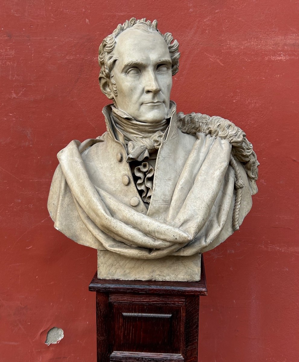 Important Bust Of Pierre Casimir Perier Sculpted By Dominique Maggesi - Empire Plaster