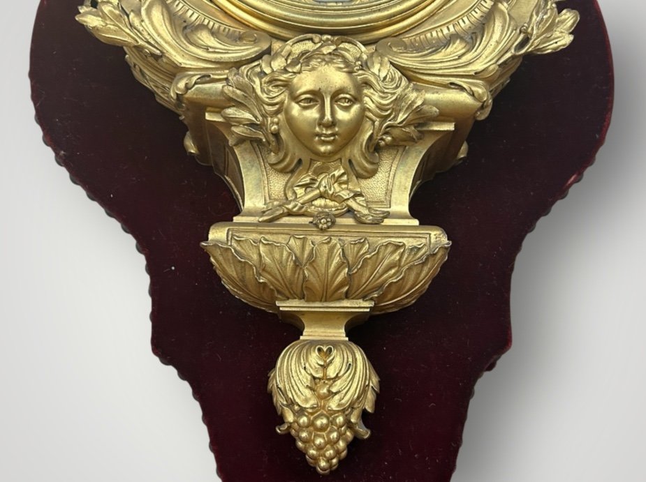 Cartel D’applique De Forme Lyre En Bronze Doré De Style Louis XIV époque Napoléon III-photo-3