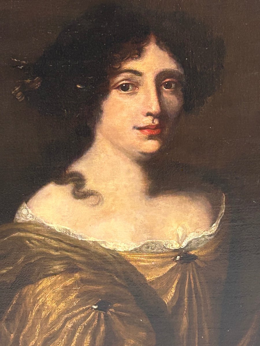 Portrait Présumé De Hortense Mancini D’après Jacob Ferdinand Voet - Huile Sur Toile époque XVII-photo-3