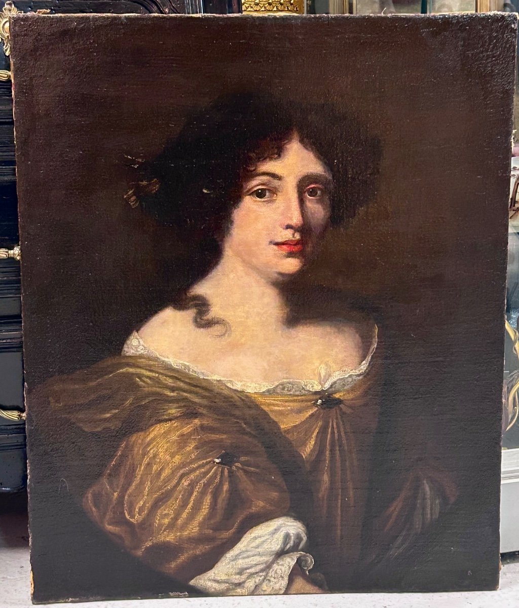 Portrait Présumé De Hortense Mancini D’après Jacob Ferdinand Voet - Huile Sur Toile époque XVII