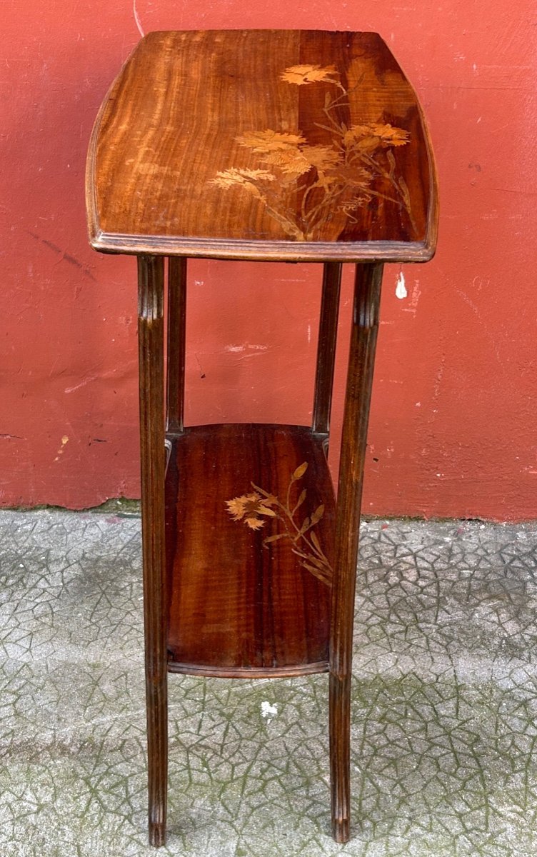 Emile Galle (1846-1904) Small Art Nouveau Marquetry Side Table, Nancy School, 1900-photo-7