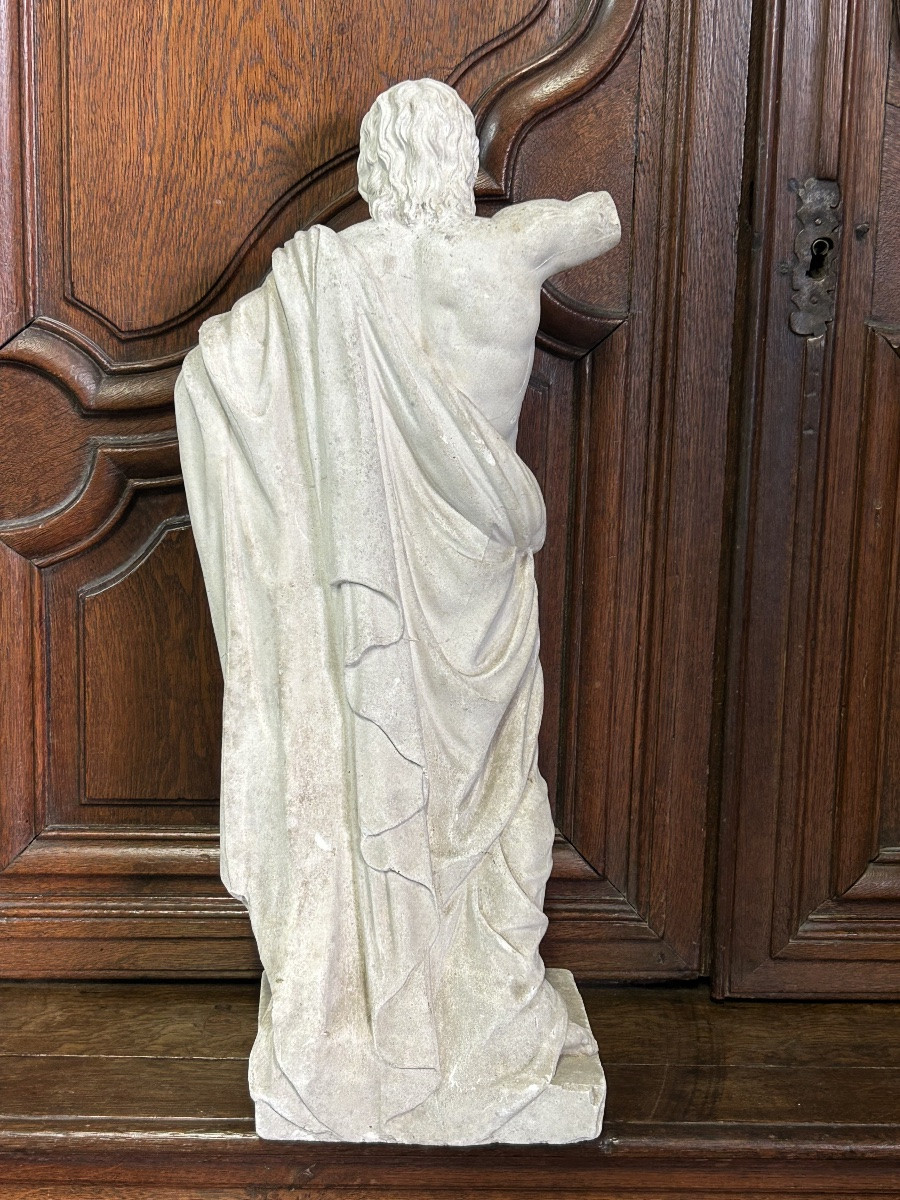 Jupiter - Plaster Sculpture After Anguier Michel (1630-1720) Early 20th Century -photo-3