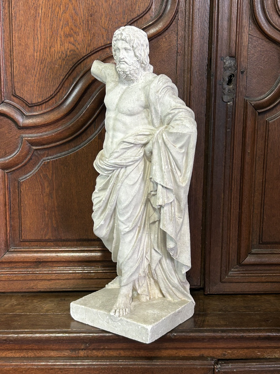 Jupiter - Plaster Sculpture After Anguier Michel (1630-1720) Early 20th Century -photo-5