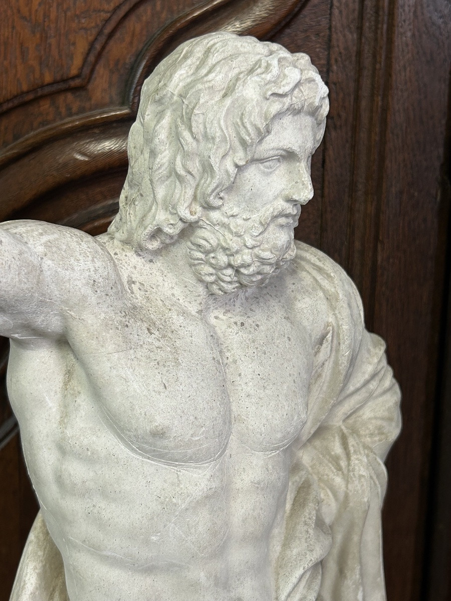 Jupiter - Plaster Sculpture After Anguier Michel (1630-1720) Early 20th Century -photo-8