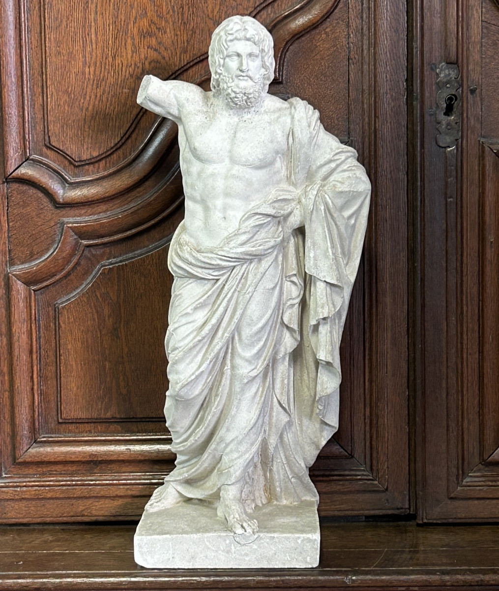 Jupiter - Plaster Sculpture After Anguier Michel (1630-1720) Early 20th Century 