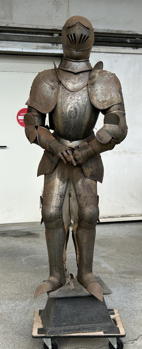 Armure De Chevalier Médiéval En Fer Forgé  époque Fin XIXéme - Décoration De Château -photo-1