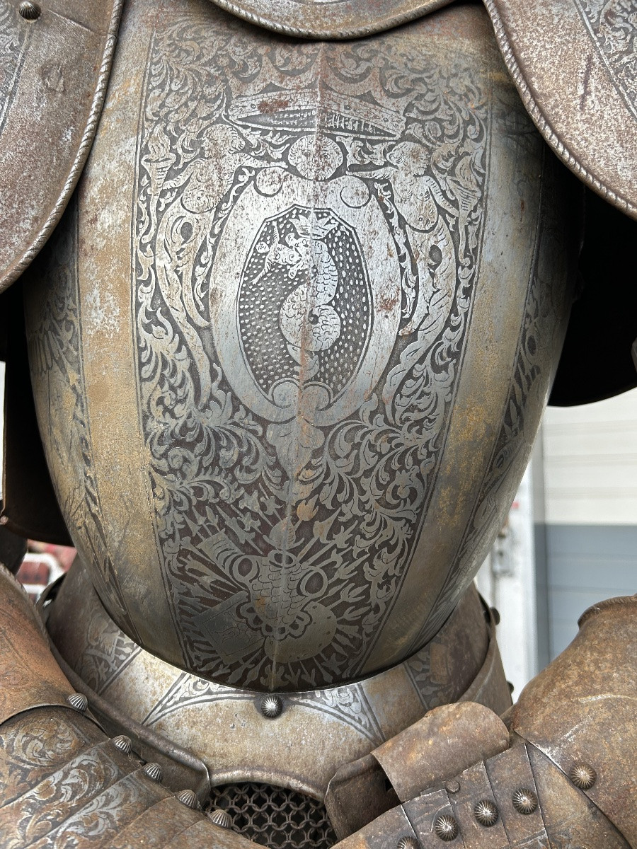 Armure De Chevalier Médiéval En Fer Forgé  époque Fin XIXéme - Décoration De Château -photo-3