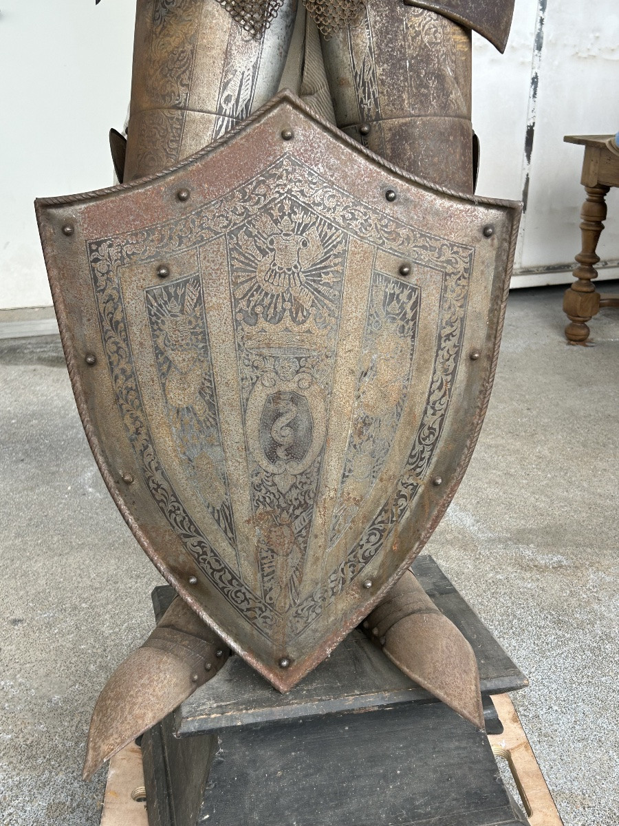 Armure De Chevalier Médiéval En Fer Forgé  époque Fin XIXéme - Décoration De Château -photo-7