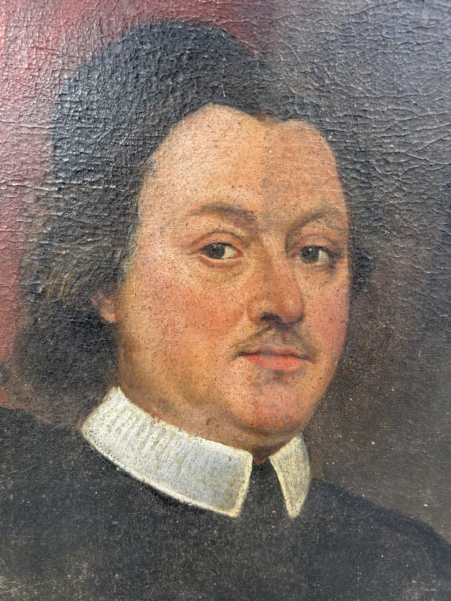 Large Portrait Of A Religious Man, Early 18th Century, Oil On Canvas, H 135 Cm-photo-6