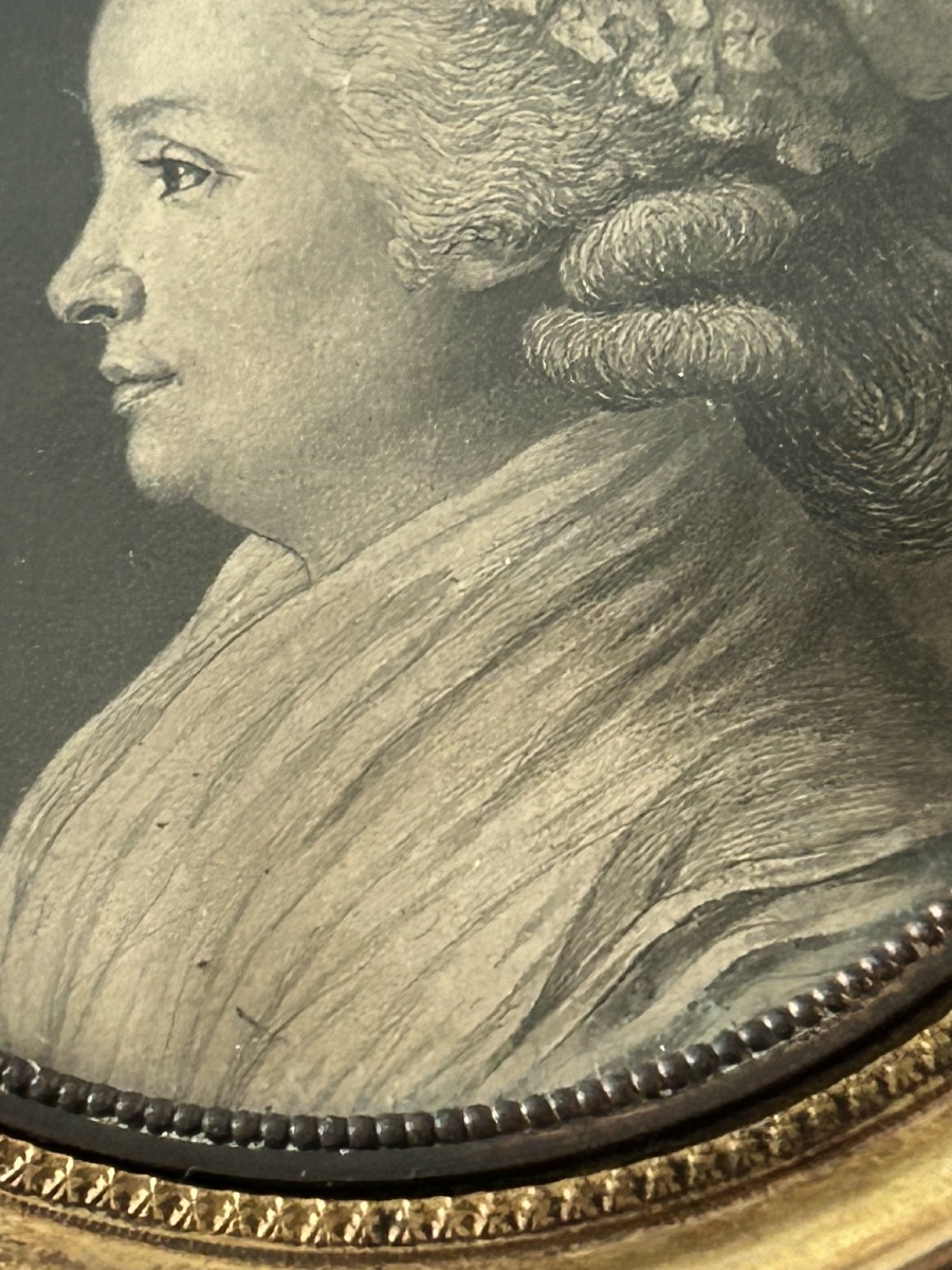 Miniature De Femme De Profil En Grisaille D’époque XVIIIème -photo-4