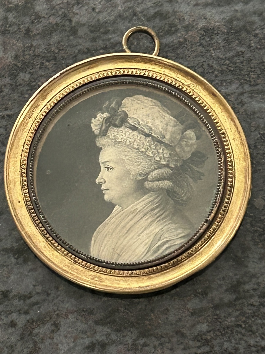 Miniature De Femme De Profil En Grisaille D’époque XVIIIème -photo-5