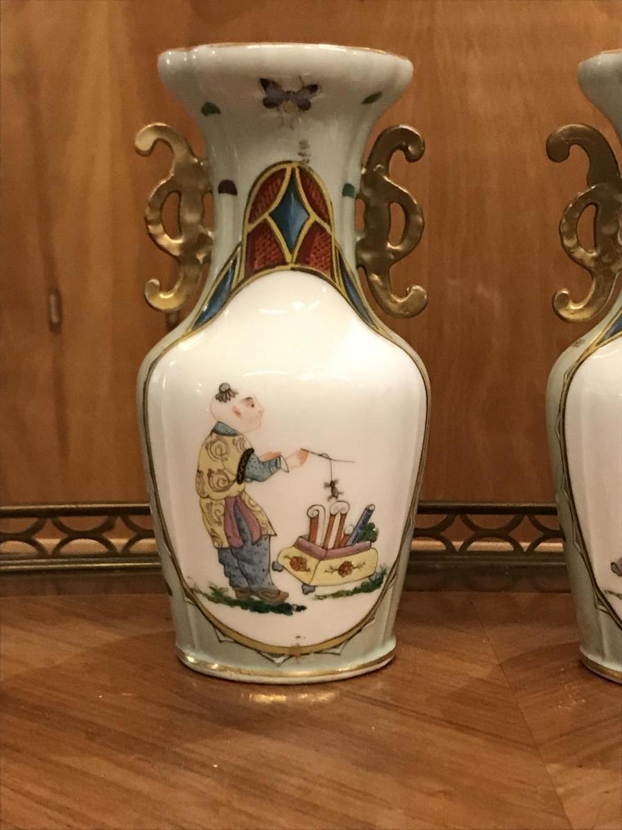 Pair Of Bayeux Porcelain Vases 19th Century-photo-8