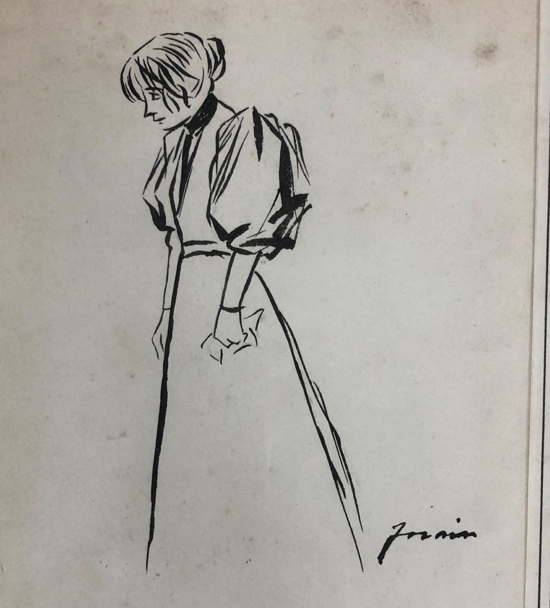 Jean-louis Forain (1852-1931) Two Chinese Ink Drawings-photo-2