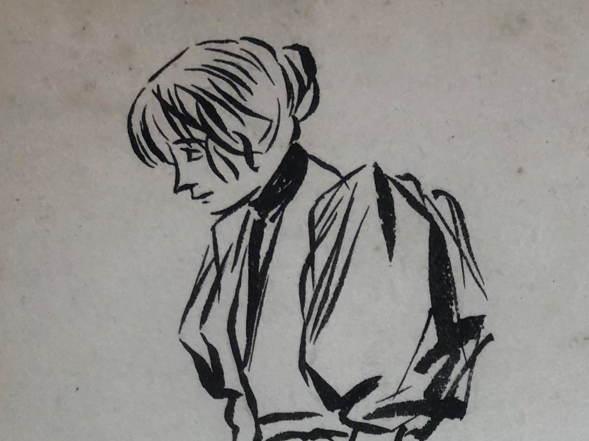 Jean-louis Forain (1852-1931) Deux Dessins Encre De Chine -photo-3