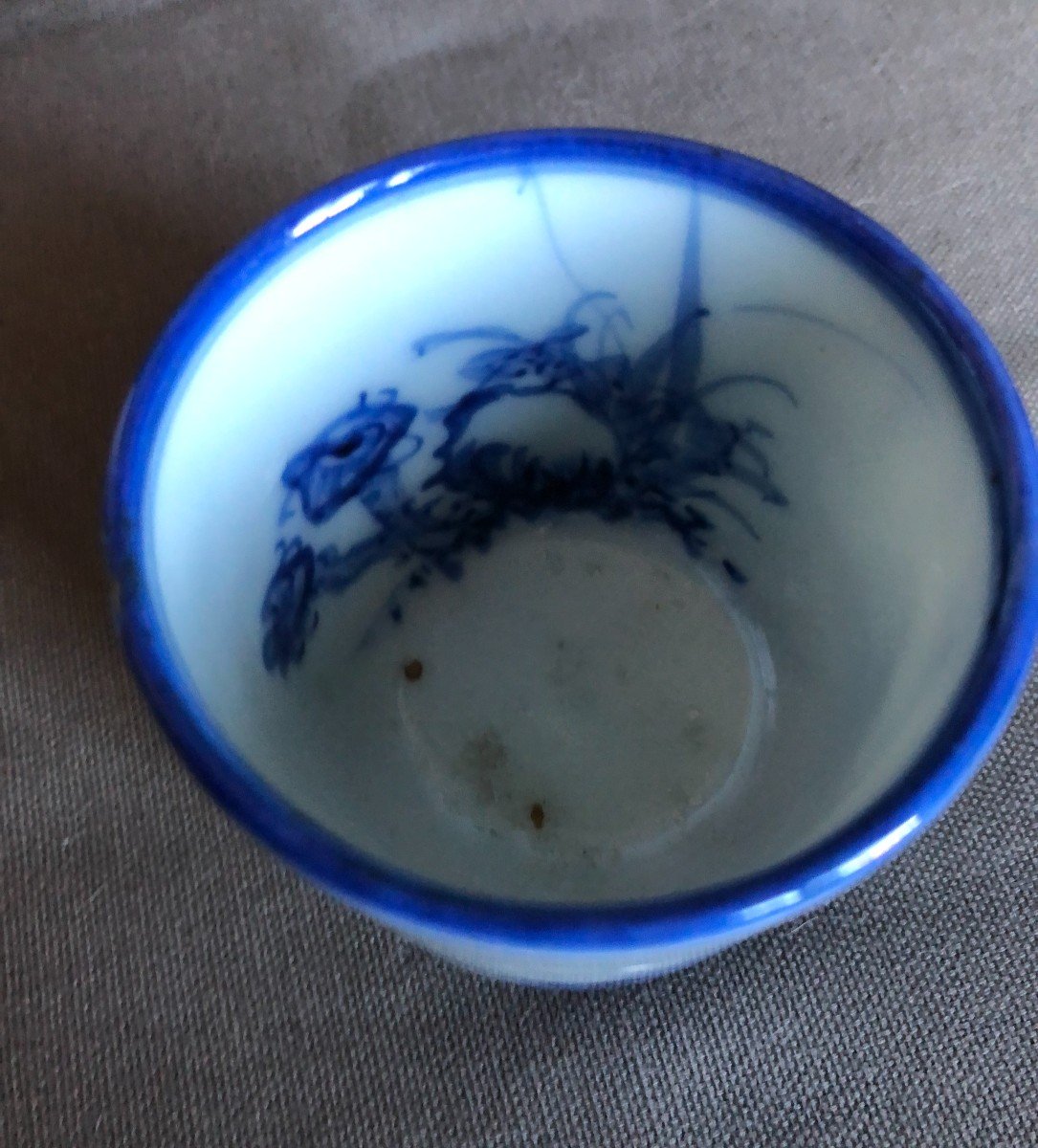 Brush Pot - Calligraphy - Porcelain From Vietnam Blue And White Nineteenth Time-photo-4