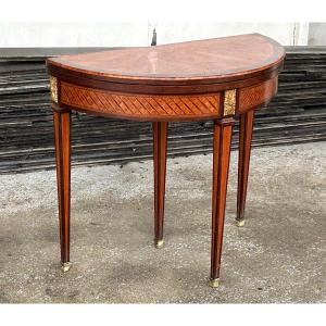 Half Moon Game Table In Louis XVI Style Marquetry